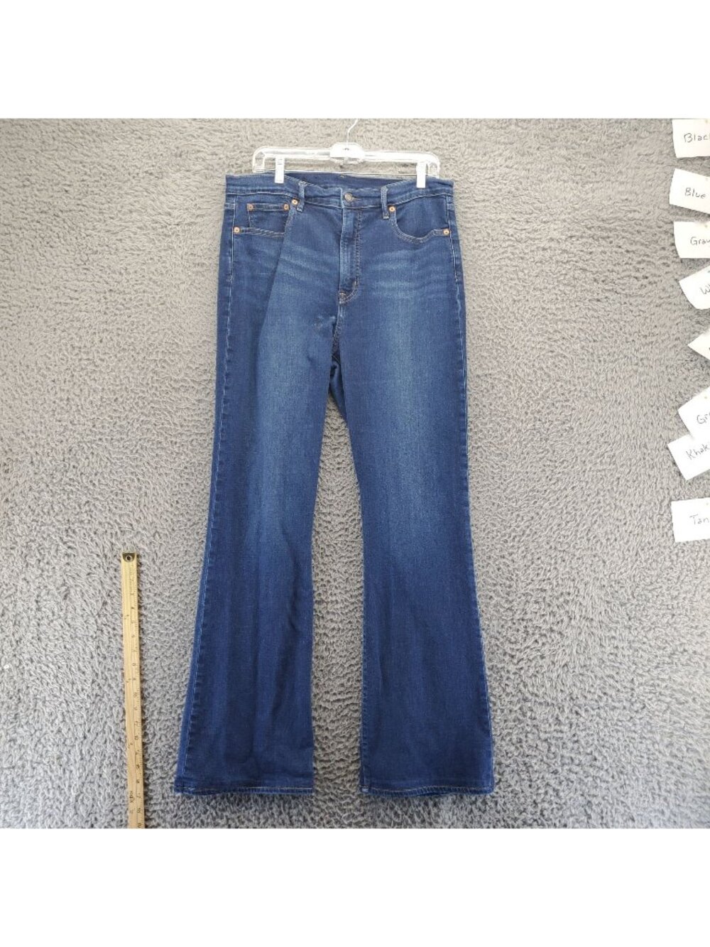 GAP Jeans Womens Size 32/14 Tall Blue Flare High Rise Stretch Denim *Read*